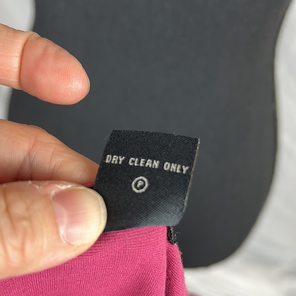 BCBG MAXAZRIA Plum Dress with Smocked Shoulders and Balloon Sleeves Size Large - Picture 6 of 6